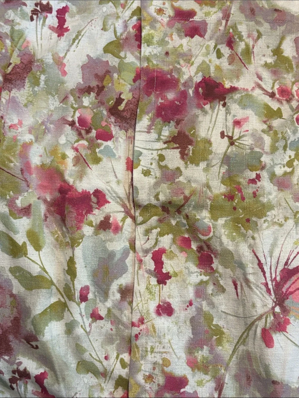 2 Standard Floral Watercolor pillow shams - Pink & Green